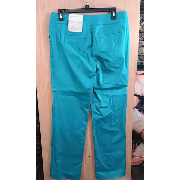 Cato 8 Womens Contemporary Trousers Viridian Green Stretch Mid Rise Slimming - Picture 5 of 8